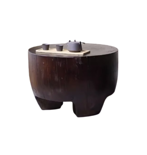 Rounded Wooden Coffee Table