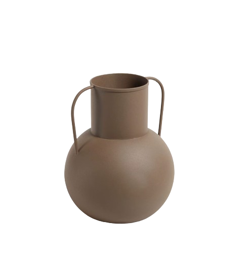 Yanela Small Metal Vase, 26cm, Brown 