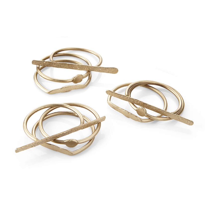 Dainty Gold Napkin Rings, Set of 3