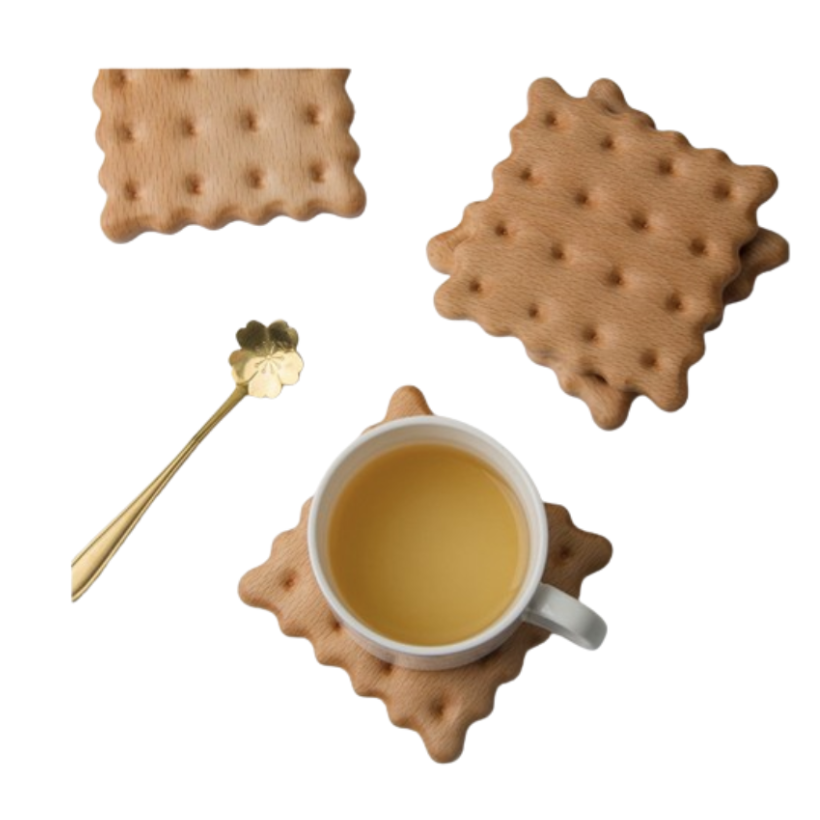 Wood Coaster Creative Biscuit Shape