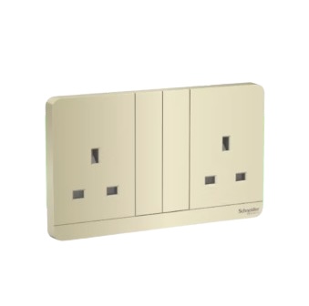 2Gang Twin Socket - Wine Gold