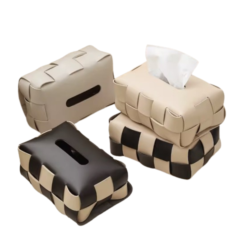 Checkered Tissue Box Holder