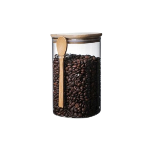 Transparent Glass Sealed Coffee Jar Food Storage Container