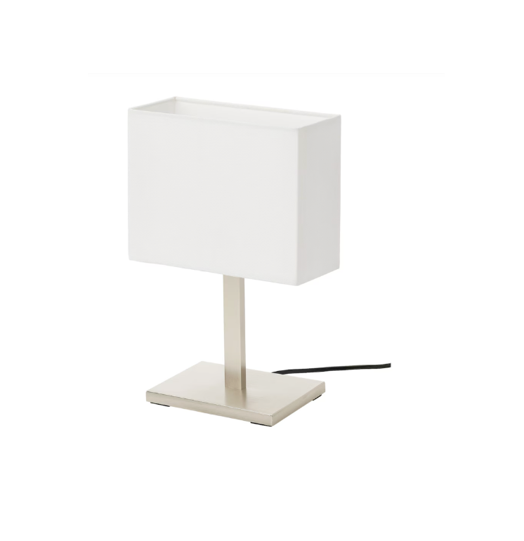 Tomelilla Table Lamp - Nickel-plated/White