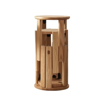 Scandinavian Oak Wood Stackable Stool