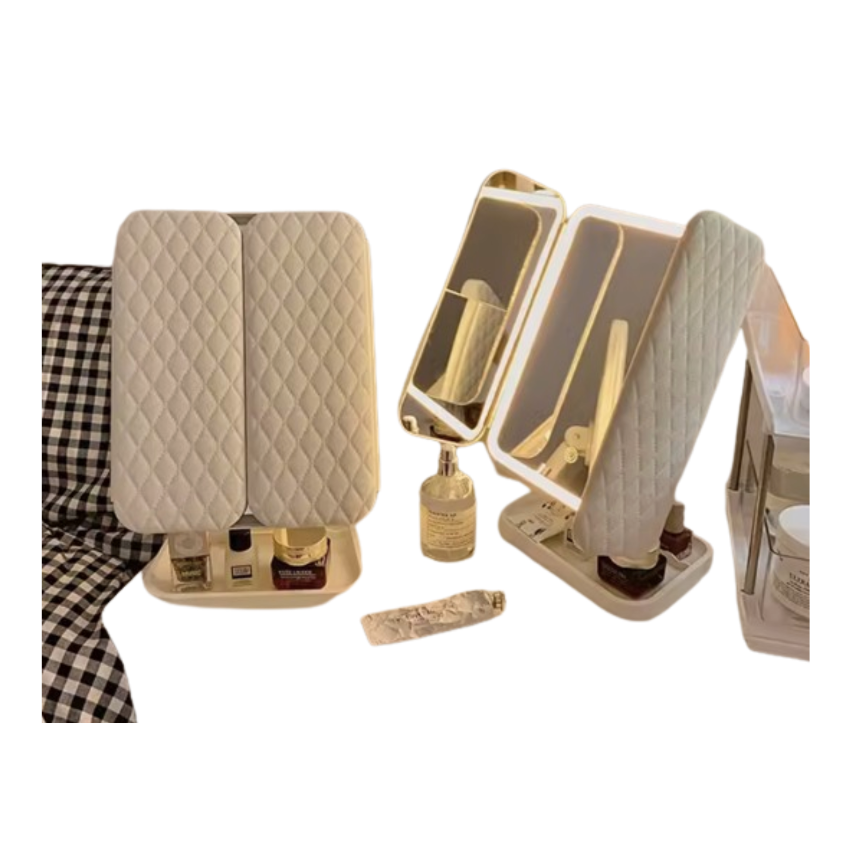 Dual Door Portable LED Mirror