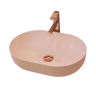 Light Pink Cast Stone Counter Top Basin, MDXRK 5035, 500x350x130mm