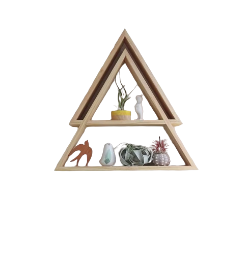 Wooden Triangle Wall Shelve