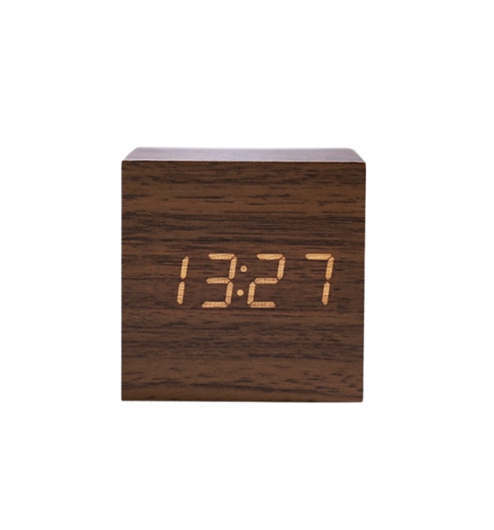 Wooden Cube Digital Clock