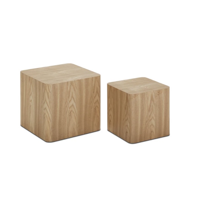 Arhus Stackable Square Side Tables in Ash Veneer