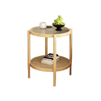 Rattan 2-Tier Side Table