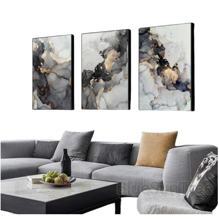 Modern Abstract Ink Gold Foil Decorative Painting