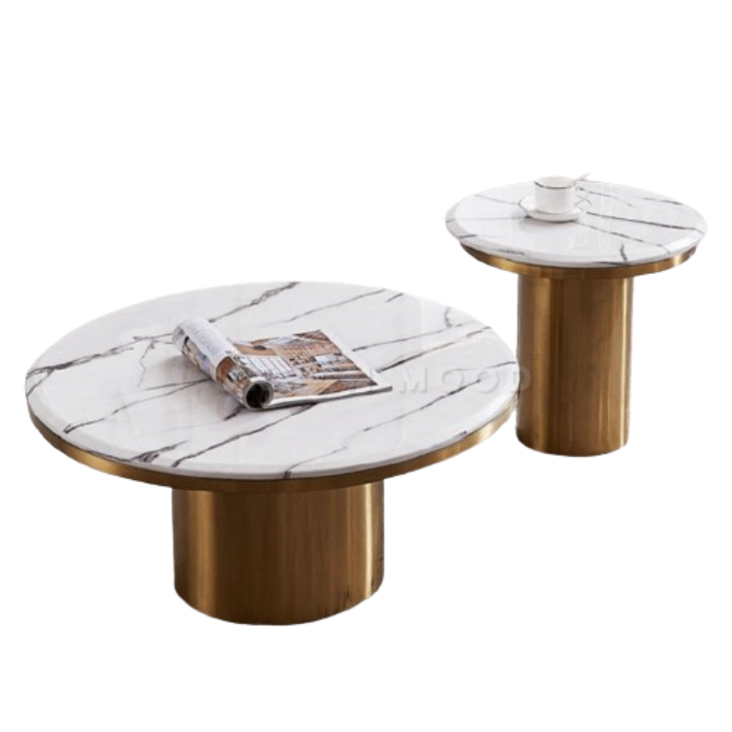 Gibson Modern Round Marble Coffee Table