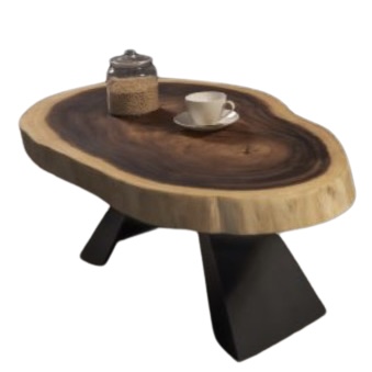 Circular Suar Wood Coffee Table