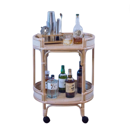 Elijah's Bar and Drinks Cart Trolley (Natural)