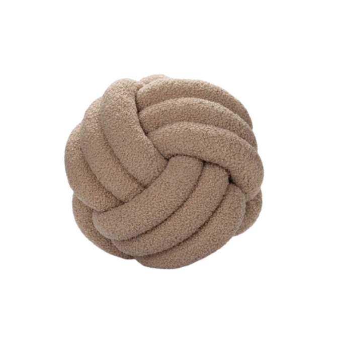 Hand-Knitted Knotted Ball Pillow