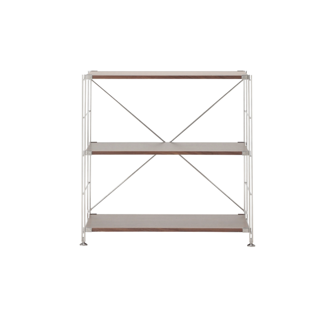 Stainless Steel Unit Walnut Shelf