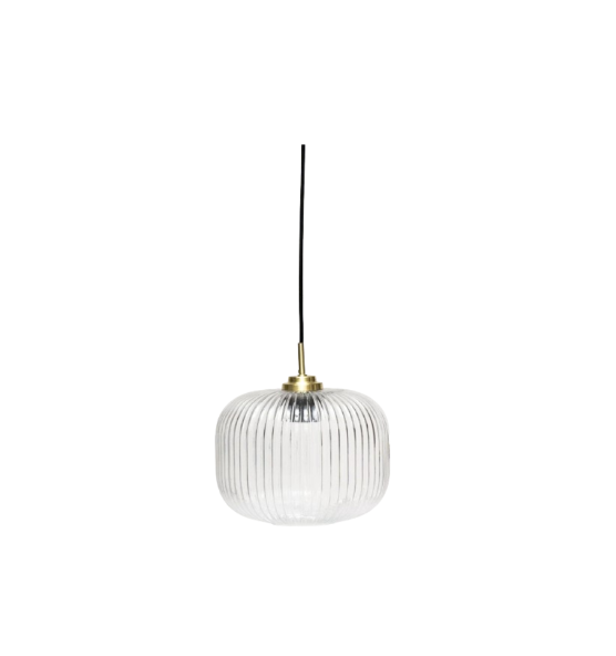 Elland 25cm Single Glass Pendant Light - Gold