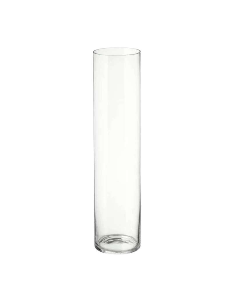 Tall Long Cyclindrical Glass Vase
