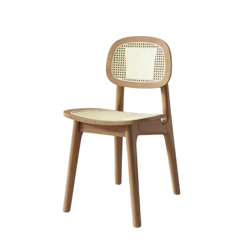 Solid Wood Rattan Chair