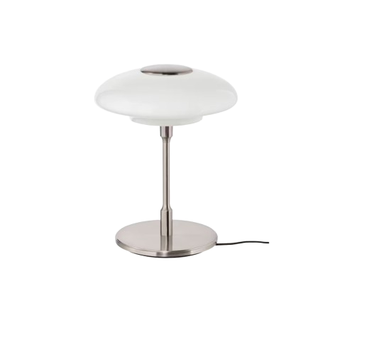 TÄLLBYN Table Lamp, 40 cm - Nickel-Plated/Opal White Glass