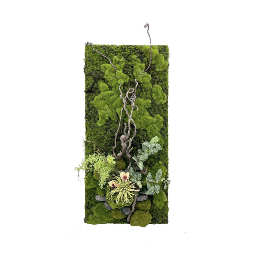 Moss Panel Display with Twigs
