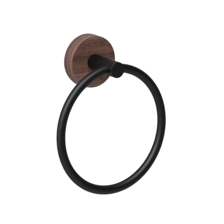 Walnut Finish Hand Towel Ring