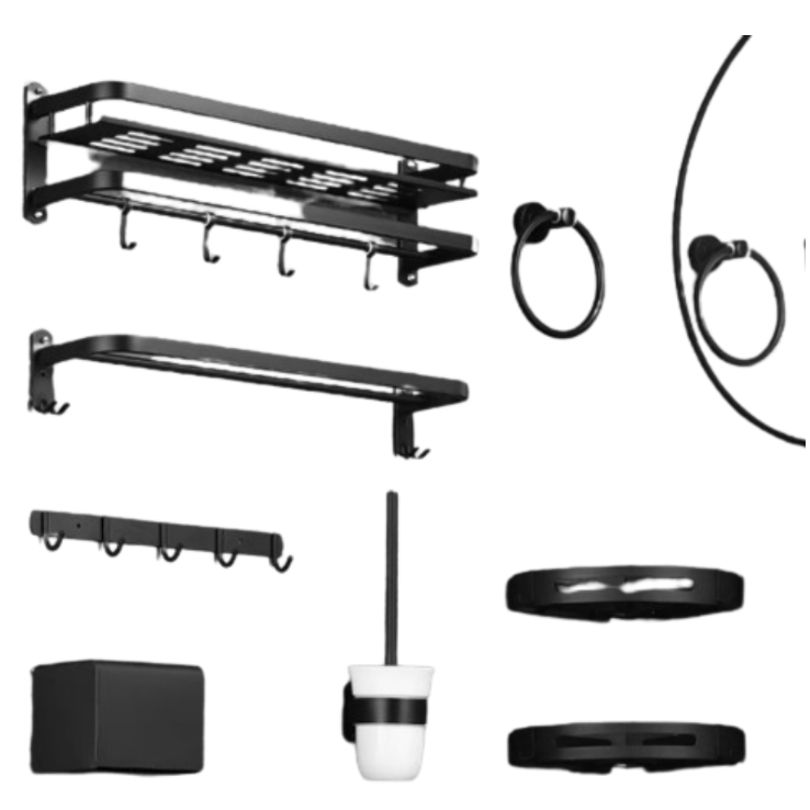 Anti Rust Bathroom Accessories - Black