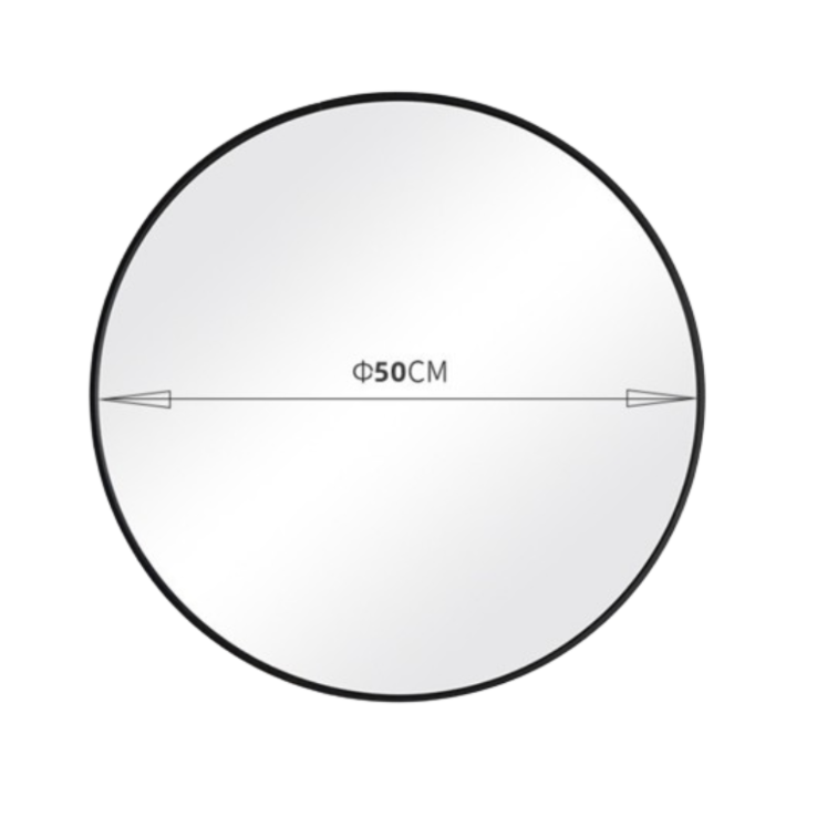 Rimmed Bathroom Mirror - Black