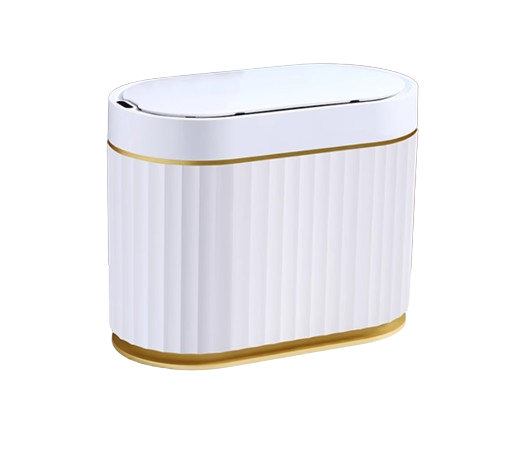Automatic White Fluted Mini Bin