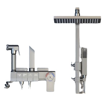 Metal Shower Bidet with Rain Shower Extension