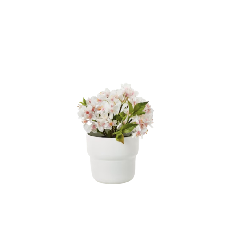 Decorative Faux Potted White Flower 