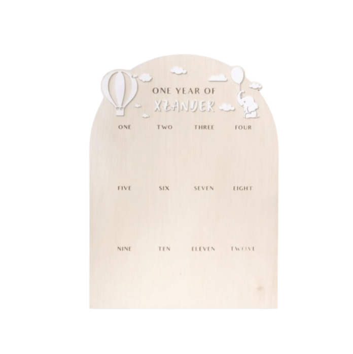 ELLE Personalised Baby One Year Milestone Photo Board