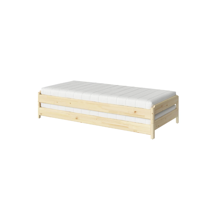 UTÅKER Stackable Bed with 2 Mattresses, 80x200 cm - Pine/Åfjäll medium firm