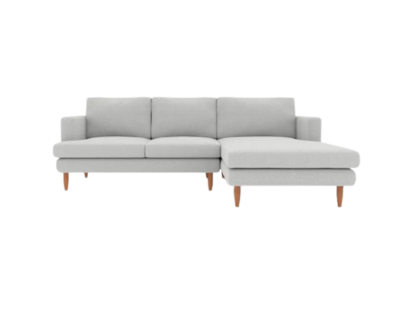 Tana Chaise Sectional Sofa, Light Grey