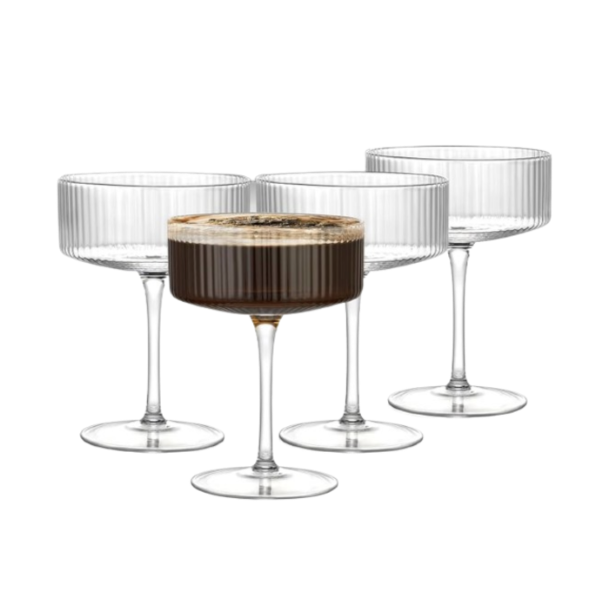 Ribbed Martini Glasses