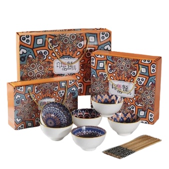 4pc Bohemian Ceramic Bowls
