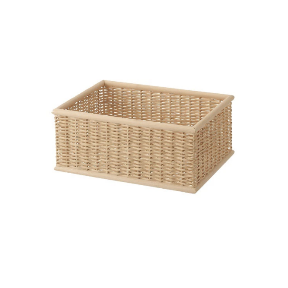 MUJI Stackable Buri Basket Rectangle, 37 x 26cm