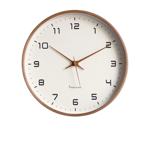 Solid Wood Wall Clock, 30cm