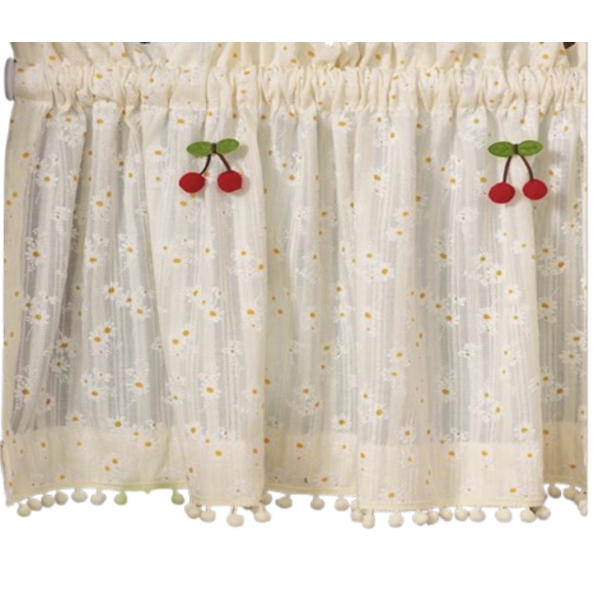 Hairball Tassels Short Embroidery Curtain