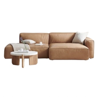 Faux Leather Low Sofa