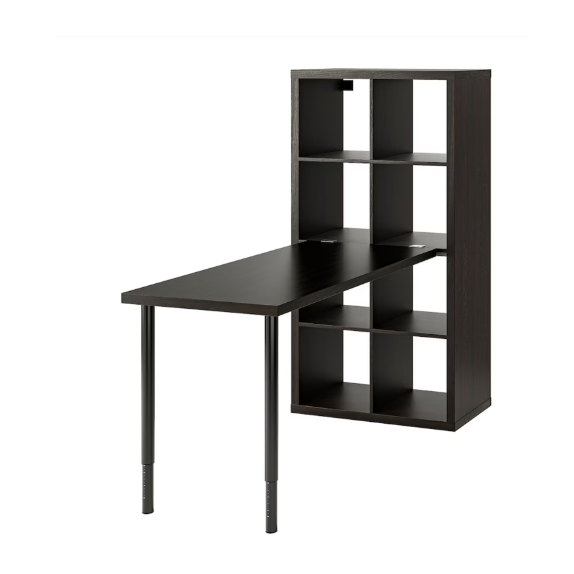 KALLAX / LAGKAPTEN Desk Combination, 77x159x147 cm - Black/Black-Brown