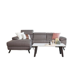 Marvin L-Shape Fabric Sofa With Adjustable Headrests