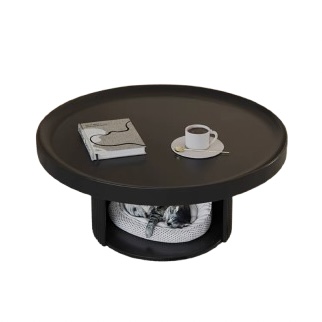 Black Iron Round Pet Coffee Table 