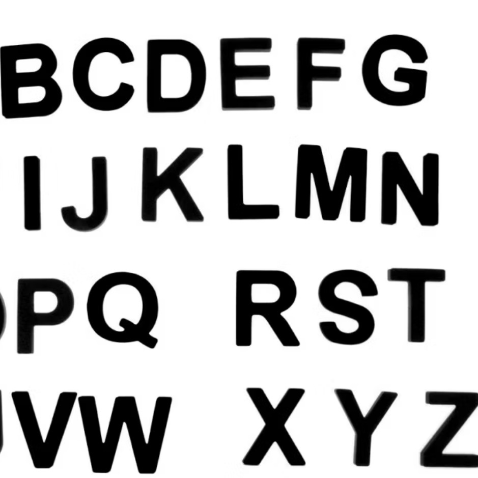 Black Alphabet Magnet Letters 