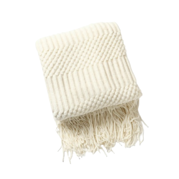 Knitted Sofa Throw Blanket With Tassel