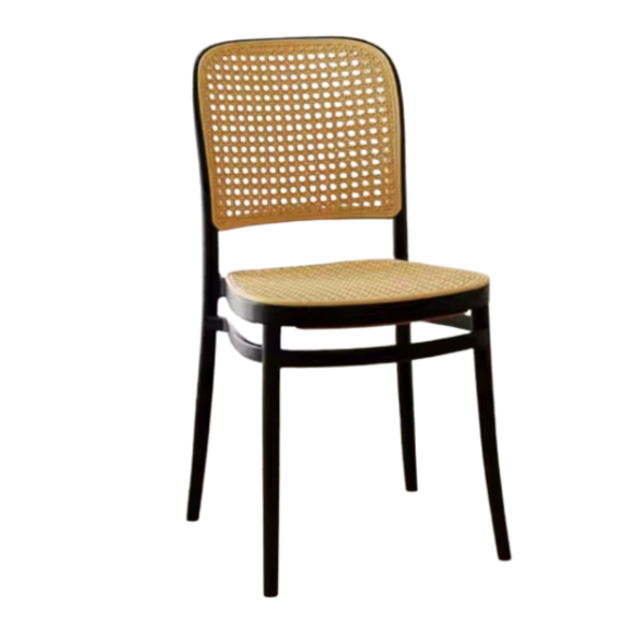 Plastic Rattan Dining Chair with Backrest