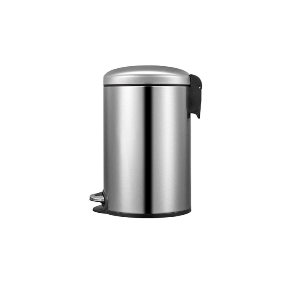 Eko Maggey Round Step Bin with Soft Closing Lid, 20L - Stainless Steel