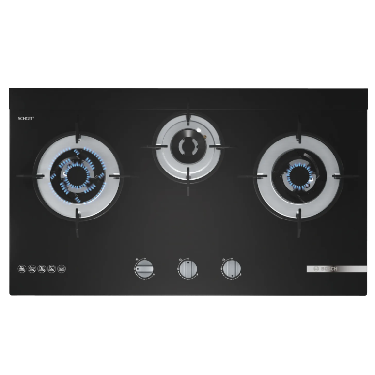 Series 4 Gas Hob 78 cm Tempered Glass, Black