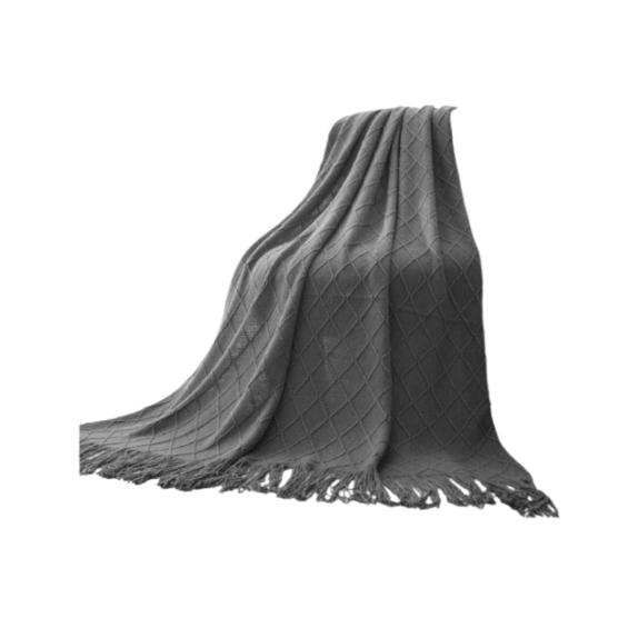 Criss-Cross Knitted Throw Blanket